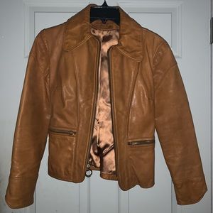 Brown leather jacket (artificial)